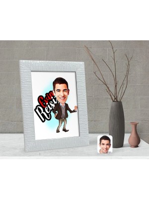 BK Gift Kişiye Özel Evin Reisi Karikatürlü Dekoratif Çerçeve-1
