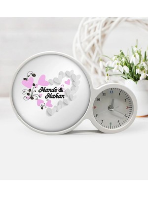 BK Gift Kişiye Özel Sevgililer Günü Saatli Sihirli LED Ayna Çerçeve - 27