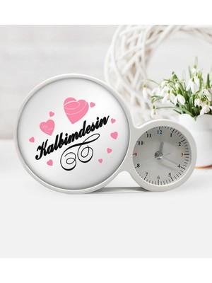 BK Gift Kişiye Özel Sevgililer Günü Saatli Sihirli LED Ayna Çerçeve - 17