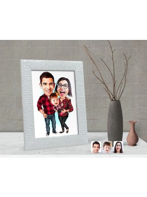 BK Gift Kişiye Özel Aile Karikatürlü Dekoratif Çerçeve-2
