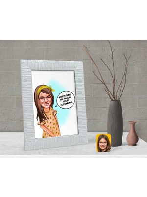 BK Gift Kişiye Özel Kız Çocuk Kolay Yetişmiyor Karikatürlü Dekoratif Çerçeve-2