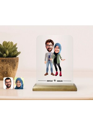 BK Gift Kişiye Özel Sevgililer Karikatürlü Çerçeve-60
