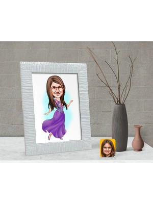 BK Gift Kişiye Özel Kız Çocuk Prenses Karikatürlü Dekoratif Çerçeve-3