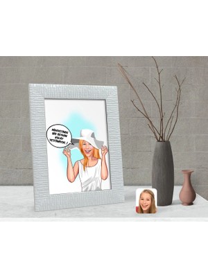 BK Gift Kişiye Özel Kadın Kolay Yetişmiyor Karikatürlü Dekoratif Çerçeve-6
