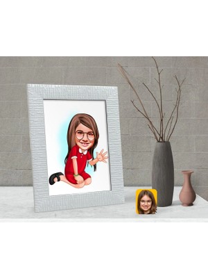 BK Gift Kişiye Özel Kız Çocuk Karikatürlü Dekoratif Çerçeve-2