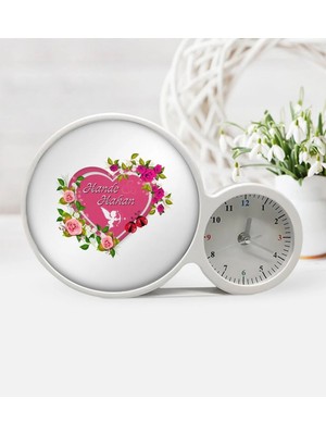 BK Gift Kişiye Özel Sevgililer Günü Saatli Sihirli LED Ayna Çerçeve - 3