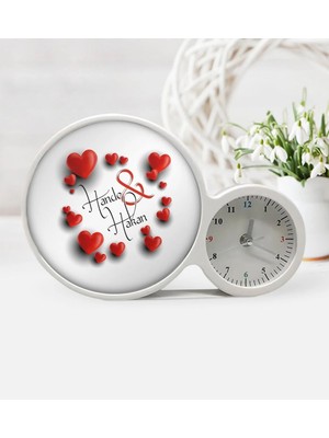 BK Gift Kişiye Özel Sevgililer Günü Saatli Sihirli LED Ayna Çerçeve - 21