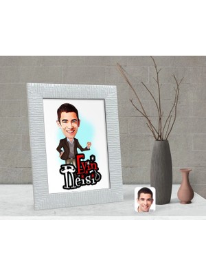 BK Gift Kişiye Özel Evin Reisi Karikatürlü Dekoratif Çerçeve-2
