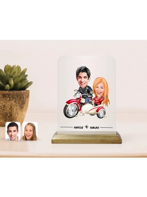 BK Gift Kişiye Özel Sevgililer Karikatürlü Çerçeve-12