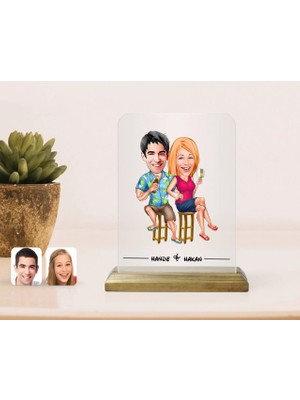 BK Gift Kişiye Özel Sevgililer Karikatürlü Çerçeve-51