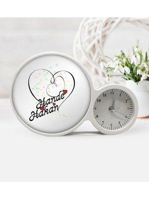 BK Gift Kişiye Özel Sevgililer Günü Saatli Sihirli LED Ayna Çerçeve - 11
