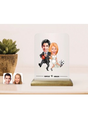 BK Gift Kişiye Özel Sevgililer Karikatürlü Çerçeve-15