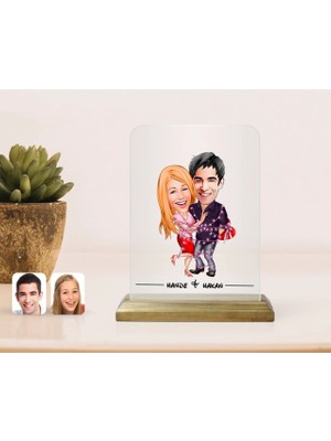 BK Gift Kişiye Özel Sevgililer Karikatürlü Çerçeve-2