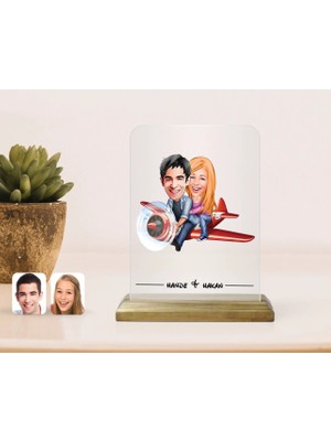 BK Gift Kişiye Özel Sevgililer Karikatürlü Çerçeve-11