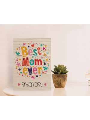 BK Gift Kişiye Özel En Iyi Anne Tasarımlı Otantik Masaüstü Ahşap Palet Çerçeve-5