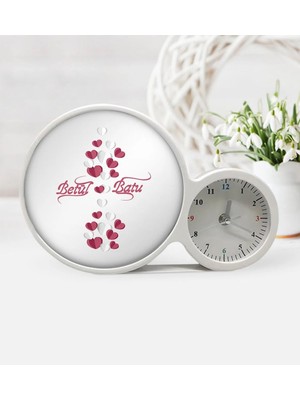 BK Gift Kişiye Özel Sevgililer Günü Saatli Sihirli LED Ayna Çerçeve - 30