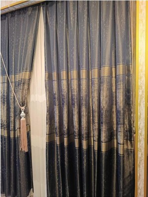 Tr Özgün Perde (2805) Şık Pano Fon Perde (Tek Kanat) Lacivert 100 x 250