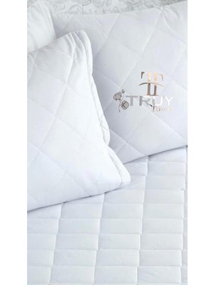 Tr Alez Kapitone Yastık Koruyucu 2'LI%100 Pamuk 50X70 (Beyaz)