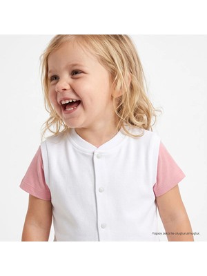 Hellobaby Kız Bebek Basic Yelek Bisiklet Yaka Çıtçıtlı Atlet