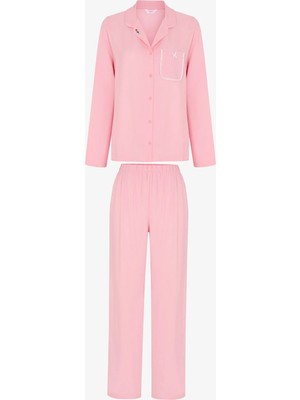 Penti Pembe Dreams Uzun Kollu Düğmeli Gömlek Pantolon Pijama Takımı