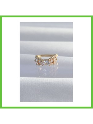 Bezos Pirinç Gold Renk Zirkon Taş Kaplama Earcuff Küpe Dmc