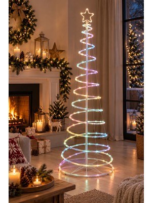 Magicledcorner Smart Rgb LED Işıklı Spiral Çamağacı Çerçeve 120CM  32 Animasyon