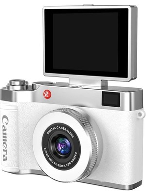 Tr Retro Dijital Fotoğraf Makinesi 2k Video 40MP 2,4 Inç Flip Ekranlı LED Işıklı Selfie Vlog