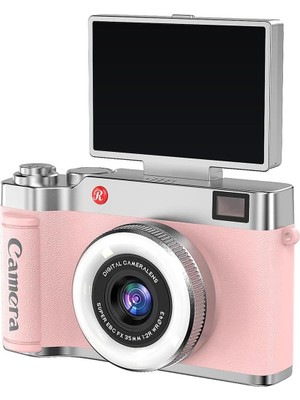 Tr Retro Dijital Fotoğraf Makinesi 2k Video 40MP 2,4 Inç Flip Ekranlı LED Işıklı Selfie Vlog