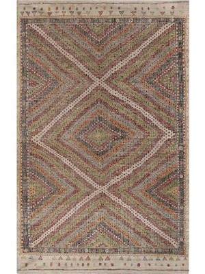 Etnik Bulvar Yün Kahverengi El Dokuması Kilim 207 x 316 cm