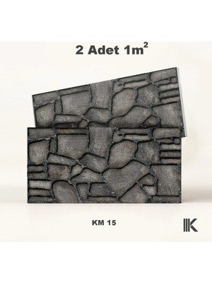 Kumlu Strafor Duvar Paneli Karmataş Desenli 100 × 50 × 2 cm – 12 Adet / 6 M² - KM15 - Lacivert