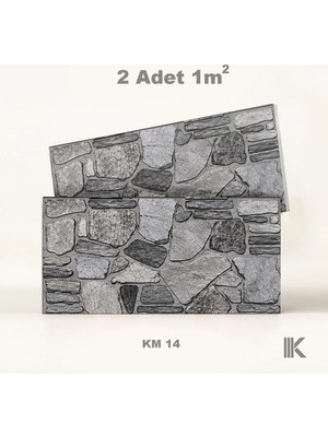 Kumlu Strafor Duvar Paneli Karmataş Desenli 100 × 50 × 2 cm – 12 Adet / 6 M² - KM14 - Lacivert