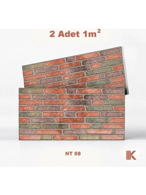 Kumlu Strafor Duvar Paneli 9 Sıra Taş Desenli 100 × 50 × 2 cm – 12 Adet / 6 M² - NT08 - Kahverengi