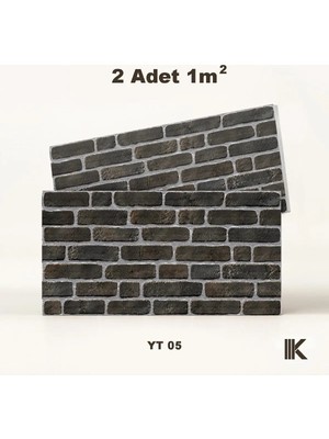 Kumlu Strafor Duvar Paneli 7 Sıra Taş Desenli 100 × 50 × 2 cm – 12 Adet / 6 M² - YT05 - Kahverengi