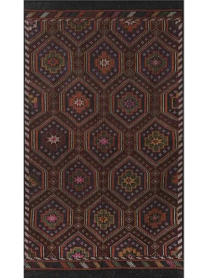 Etnik Bulvar Yün Kırmızı El Dokuması Kilim 174 x 297 cm