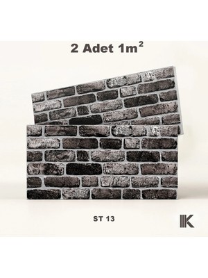 Kumlu Strafor Duvar Paneli 6 Sıra Taş Desenli 100 × 50 × 2 cm – 12 Adet / 6 M² - ST13 - Kırmızı