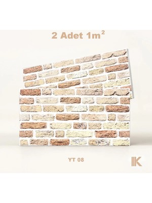 Kumlu Strafor Duvar Paneli 7 Sıra Taş Desenli 100 × 50 × 2 cm – 12 Adet / 6 M² - YT08 - Kahverengi