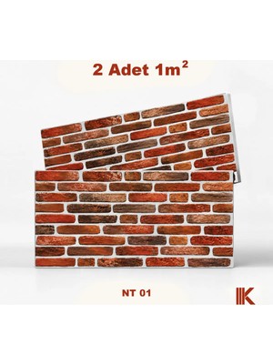 Kumlu Strafor Duvar Paneli 9 Sıra Taş Desenli 100 × 50 × 2 cm – 12 Adet / 6 M² - NT01 - Kahverengi