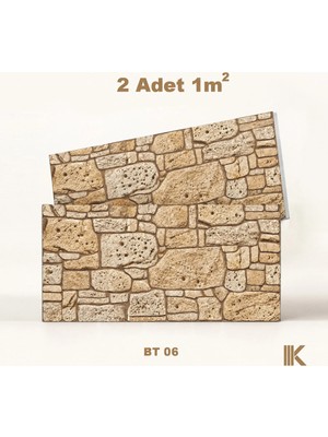 Kumlu Strafor Duvar Paneli Buztaş Desenli 100 × 50 × 2 cm – 12 Adet / 6 M² - BT06 - Bej