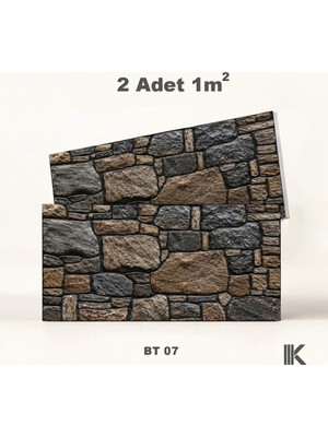 Kumlu Strafor Duvar Paneli Buztaş Desenli 100 × 50 × 2 cm – 12 Adet / 6 M² - BT07 - Bej