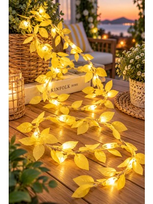 Magicledcorner Sarı Yaprak LED Işık Zinciri