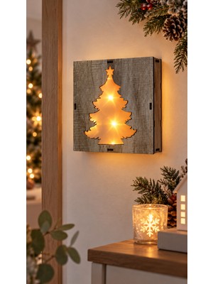 Magicledcorner Ahşap Çam Ağacı Desenli Pano