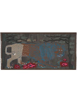 Etnik Bulvar Yün Gri El Dokuması Kilim 148 x 272 cm