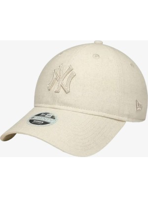 New Era New York Yankees Midi Linen 9twenty Kadın Bej Şapka.-
