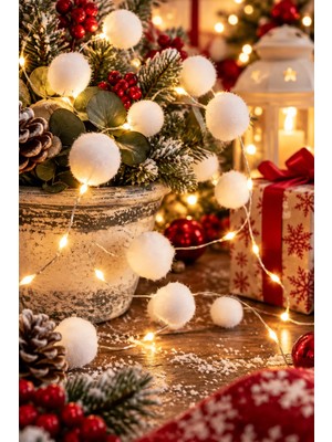 Magicledcorner Ponpon Dalı Işık Zinciri