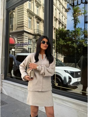 Miss Beyoğlu Gömlek Ceket ve Mini Etek Ikili Takım - 4 Renk