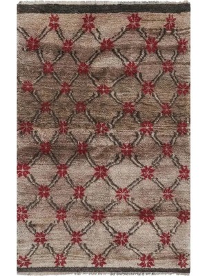 Etnik Bulvar Yün Bej El Dokuması Halı 127 x 215 cm