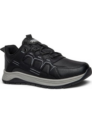 Wickers 3129-27 Deri Anatomik Kaymaz Taban Erkek Sneaker Siyah Buz