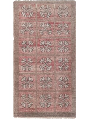 Etnik Bulvar Yün Pembe El Dokuma Yolluk 92 x 168 cm