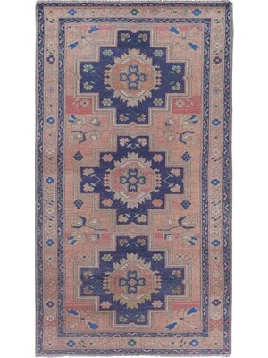 Etnik Bulvar Yün Kahverengi El Dokuması Halı 146 x 261 cm