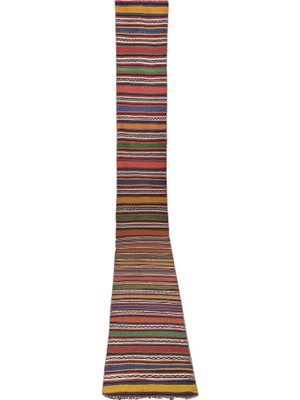 Etnik Bulvar Yün Krem El Dokuması Kilim 63 x 647 cm